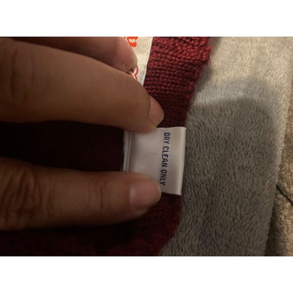 Vintage Tally-Ho Burgandy 100% Wool Button Cardigan Sweater L Womens Office wear - Picture 6 of 11